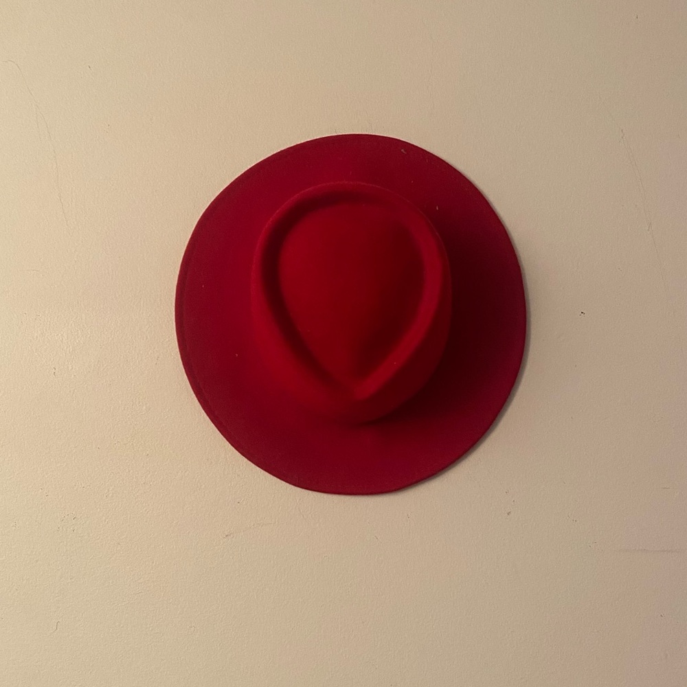 Bold poppy red wool hat